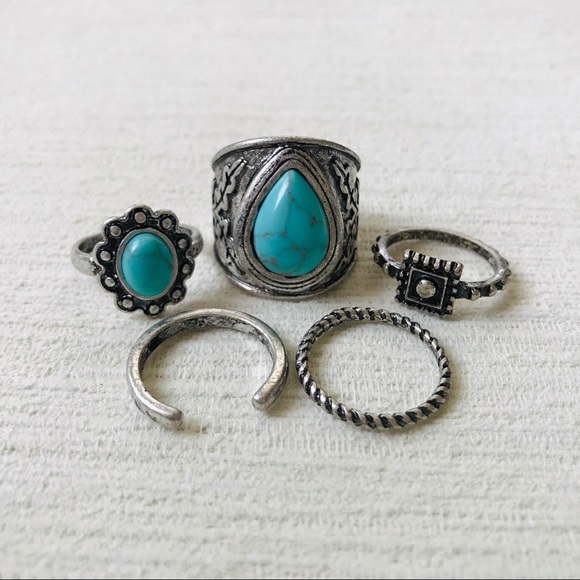 Boho Gypsy Midi Ring Set Silver - Picture 3 of 4